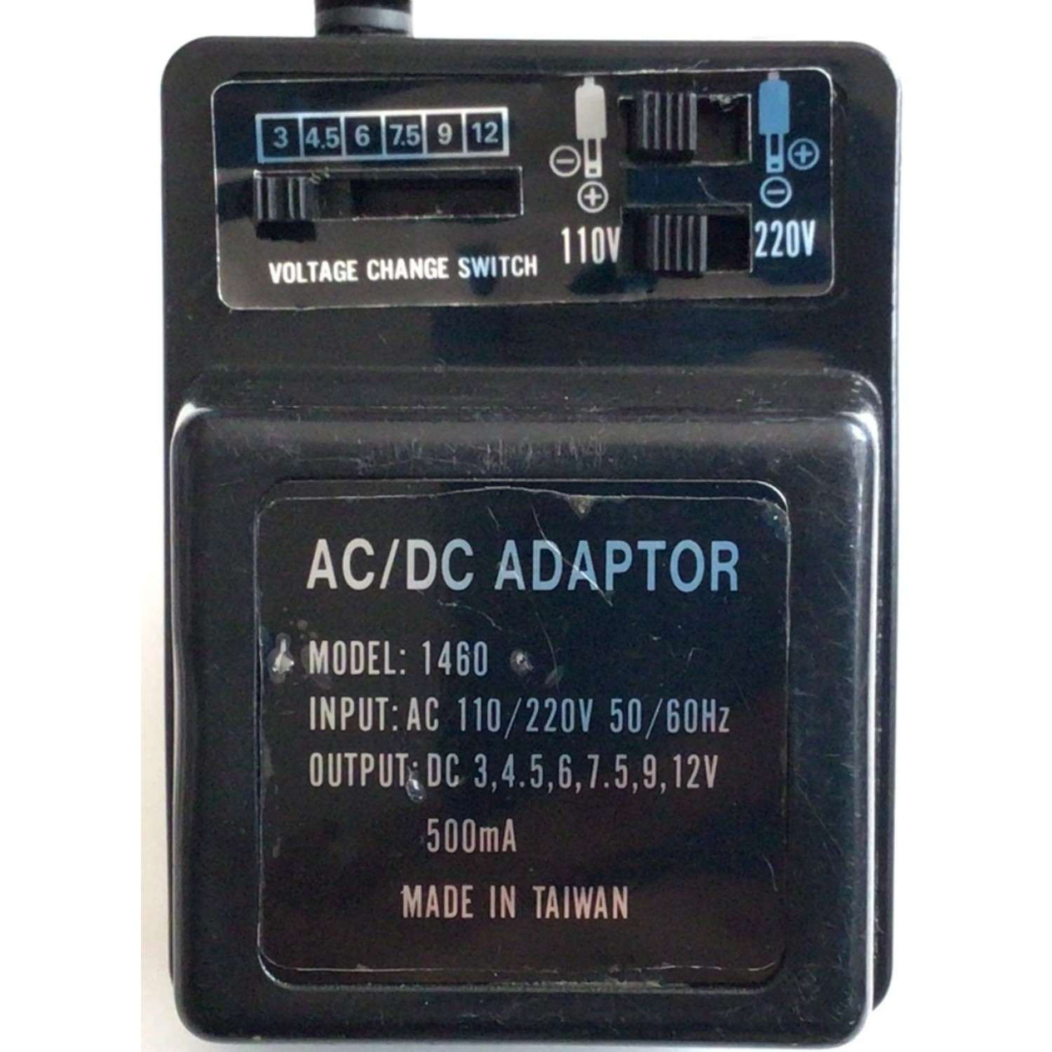 CARGADOR / ADAPTADOR UNIVERSAL AC/DC / NUMERO DE PARTE 1460 / ENTRADA VCA AC 110-220V~ 50/60HZ / SALIDA VCD / DC 3V 4.5V 6V 7.5V 9V 12V  500MA / MODELO 1460 - Imagen 6